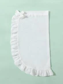 Niñas Falda de pareos ribete con fruncido - Blanco - Ver 2