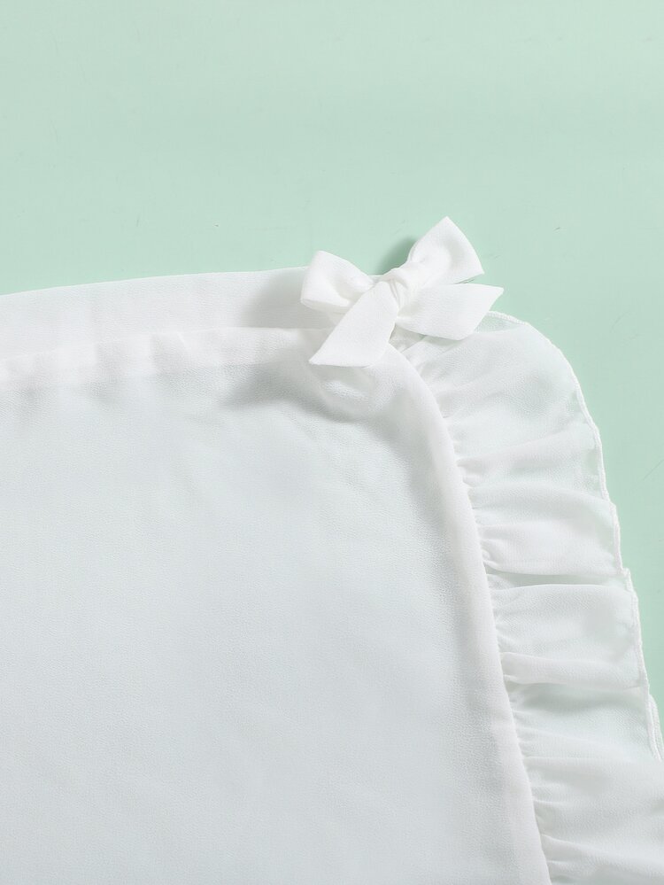 Girls Ruffle Trim Cover Up Skirt - White - View 4