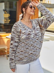 Jersey de space dye con abertura de manga raglán - Multicolor - Ver 1