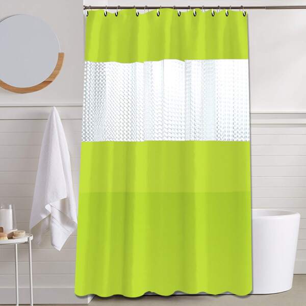 

Color Block Shower Curtain, Green