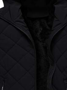 Manfinity Homme Men Zip Up Hooded Thermal Lined Jacket Without Jumper - Black - View 4