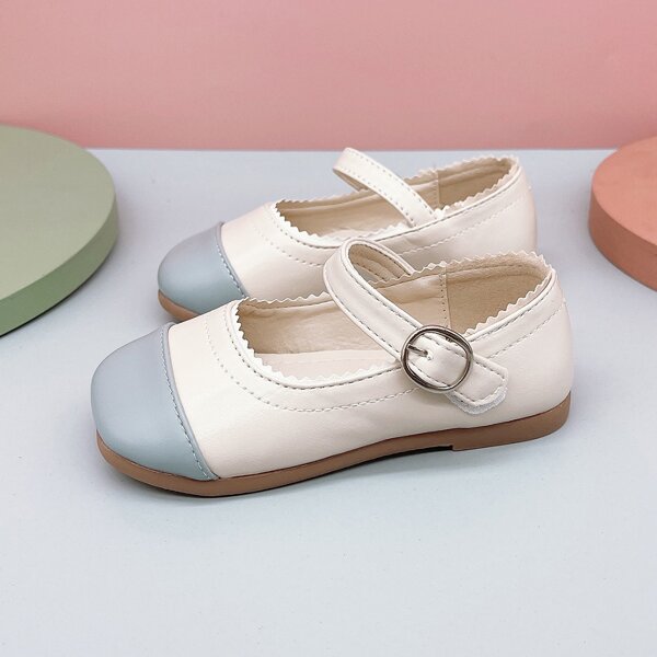 

Toddler Girls Two Tone Mary Janes, Beige