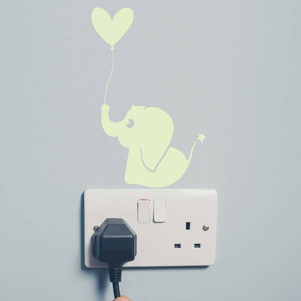 

Cartoon Elephant Glow Wall Sticker, Multicolor
