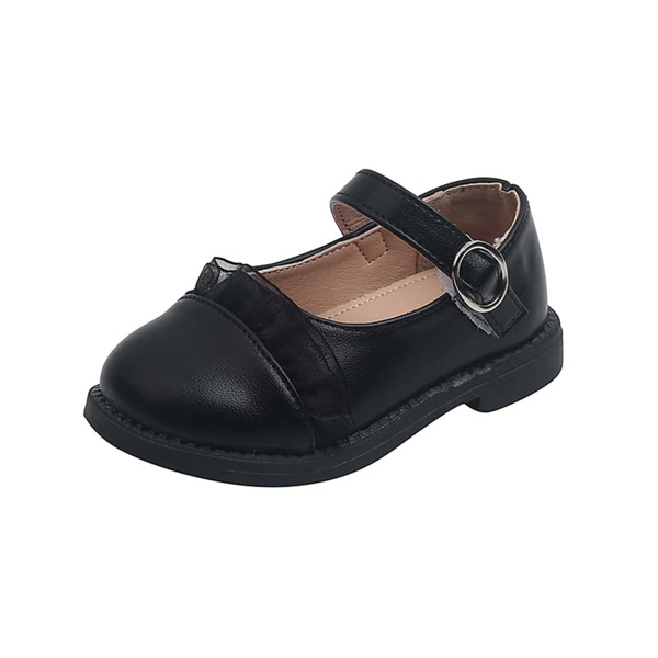

Toddler Girls Minimalist Lace Decor Mary Janes, Black