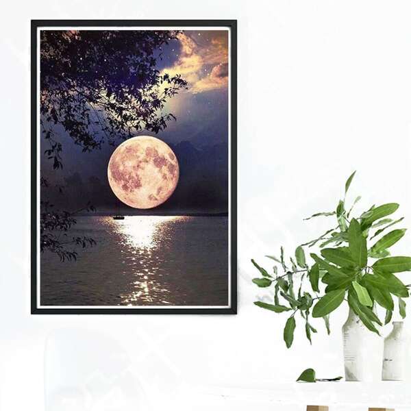 

Moon Pattern Diamond Painting Without Frame, Multicolor