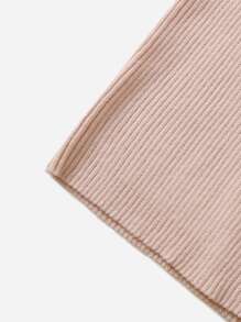 SHEIN Vestido de media tapeta con botón - Albaricoque - Ver 3