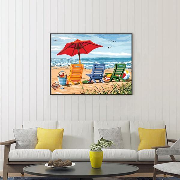 

Beach Pattern Diamond Painting Without Frame, Multicolor