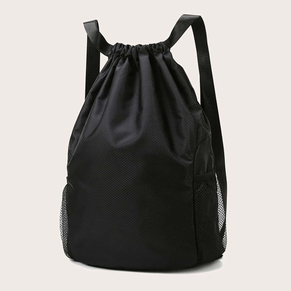 

Minimalist Drawstring Detail Backpack, Black