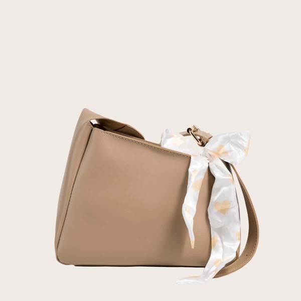 

Polka Dot Bow Decor Shoulder Bag, Khaki