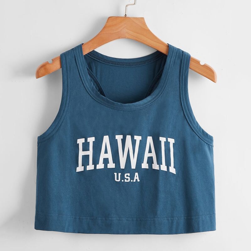 

Letter Graphic Tank Top, Blue