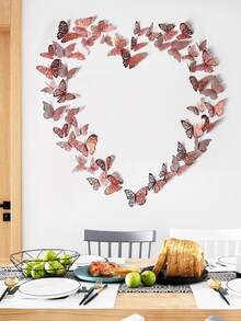 48 piezas etiqueta engomada de la mariposa hueco