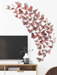 48 piezas etiqueta engomada de la mariposa hueco