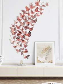 48 piezas etiqueta engomada de la mariposa hueco