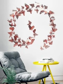 48 piezas etiqueta engomada de la mariposa hueco