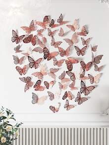 48 piezas etiqueta engomada de la mariposa hueco