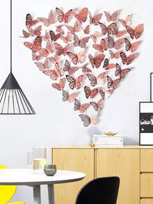 48 piezas etiqueta engomada de la mariposa hueco