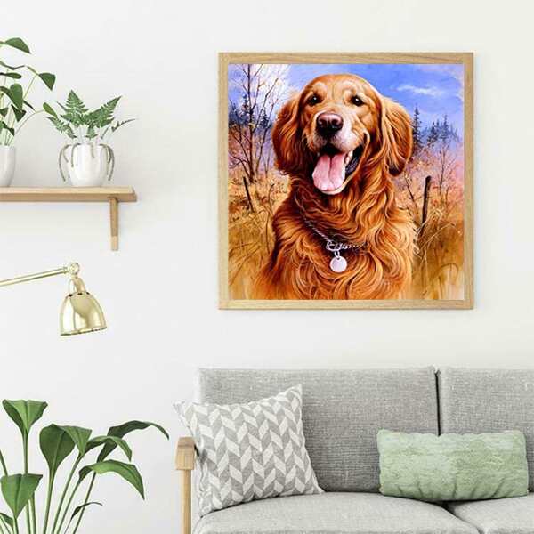 

Dog Print DIY Diamond Unframed Painting, Multicolor