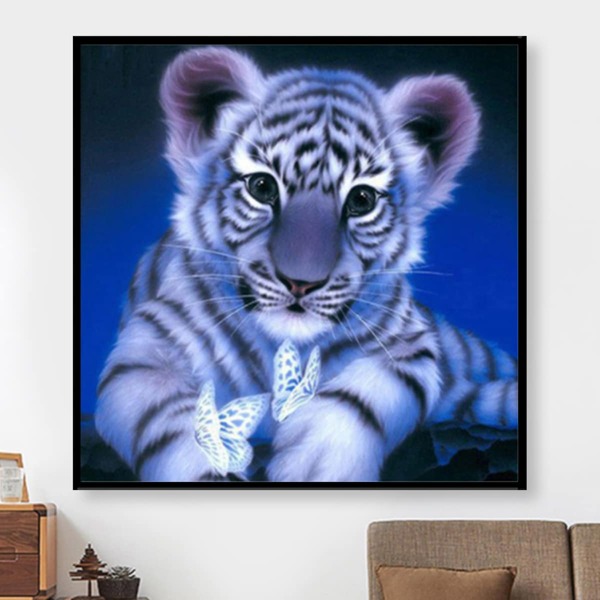 

Tiger Print DIY Diamond Unframed Painting, Multicolor