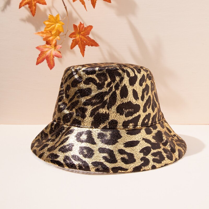 

Leopard Pattern Bucket Hat, Yellow