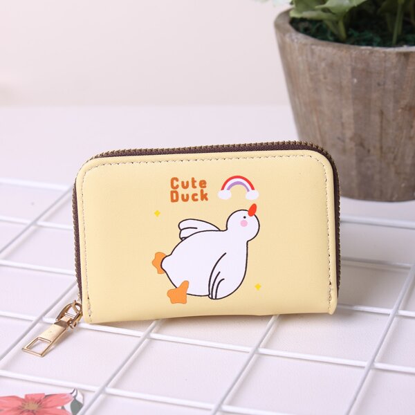 

Cartoon Duck Graphic Card Holder, Khaki