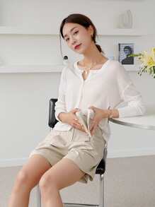 Button Up Sheer Cardigan - White - View 8