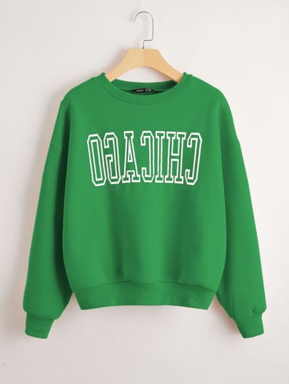Drop Shoulder Letter Graphic Sweatshirt