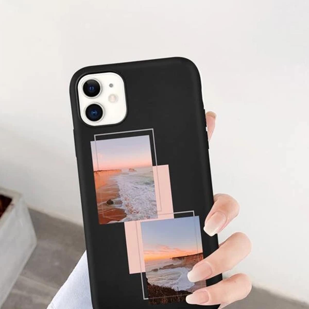 

Landscape Print Phone Case, Black