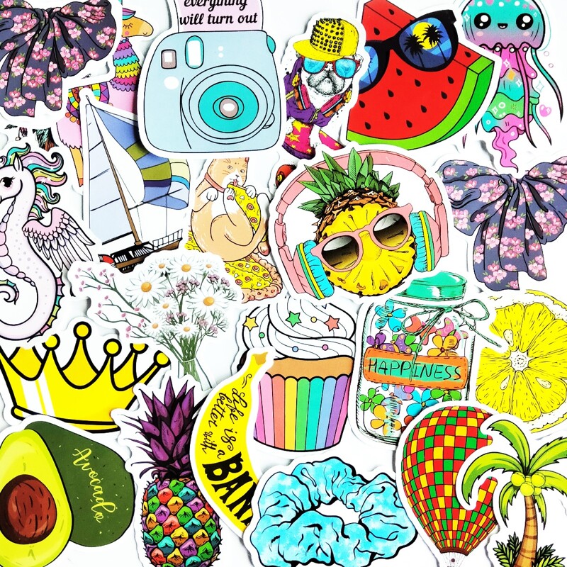 

50pcs Cartoon Graphic Sticker, Multicolor