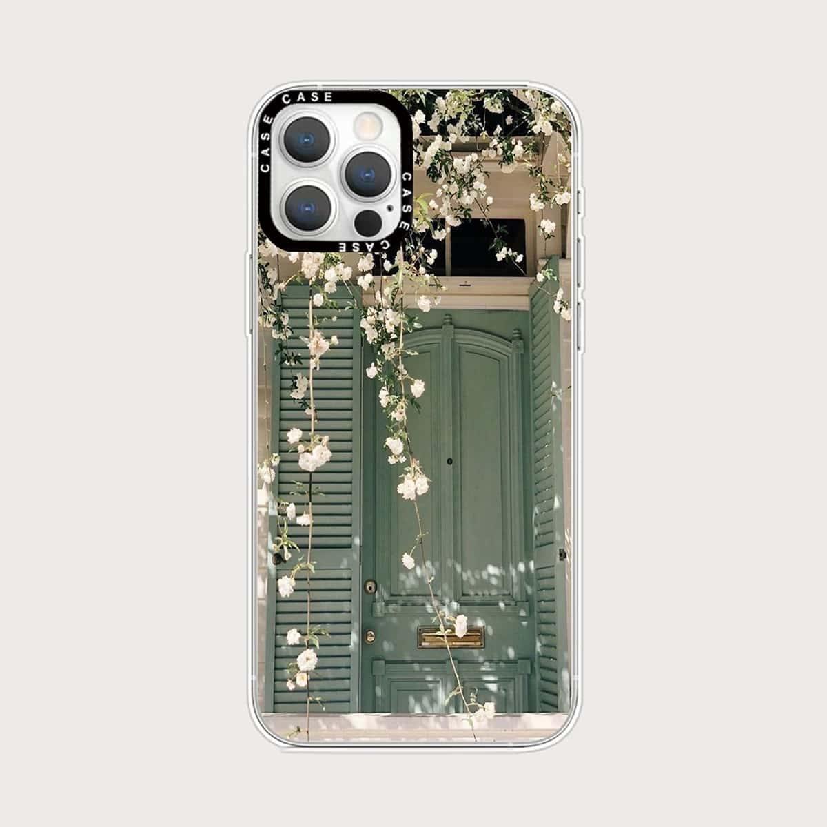 

Flower Pattern Clear Phone Case, Multicolor