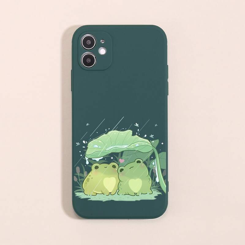 

Cartoon Frog Print Phone Case, Multicolor