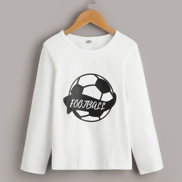 

Boys Football & Letter Graphic Tee, White