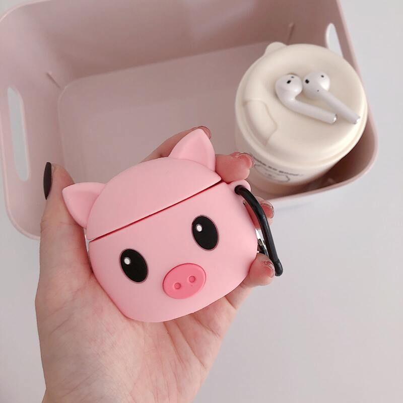 

Cartoon Pig Design Case For Airpods, Multicolor