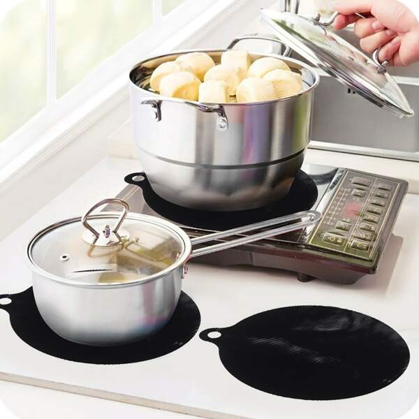 

1pc Silicone Induction Cooker Protective Pad, Black