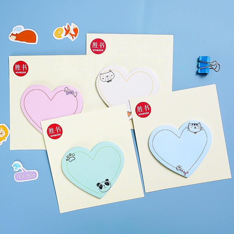 

1pc Heart Shaped Random Sticky Note, Multicolor