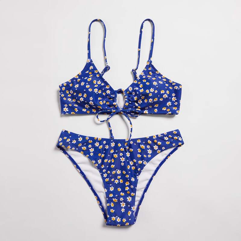 

Ditsy Floral Bikini Swimsuit, Blue