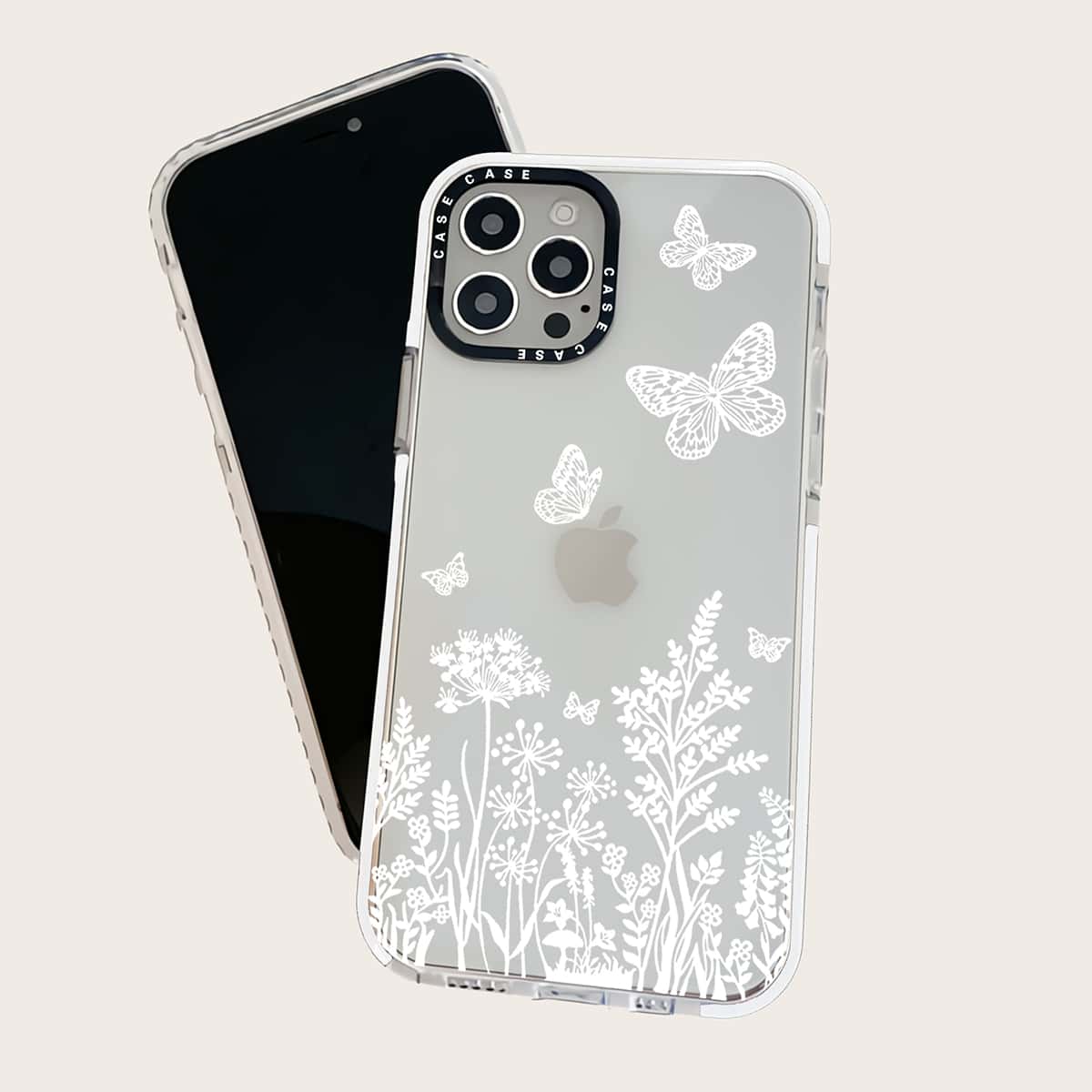 

Flower & Butterfly Pattern Phone Case, Multicolor