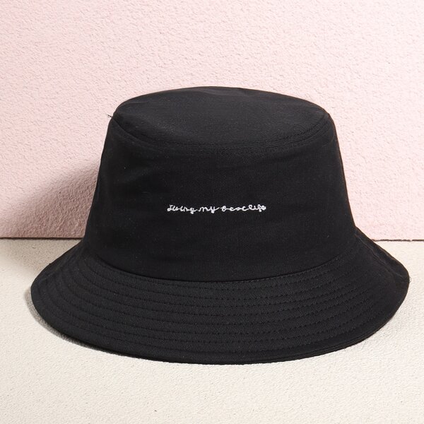 

Embroidery Detail Bucket Hat, Black