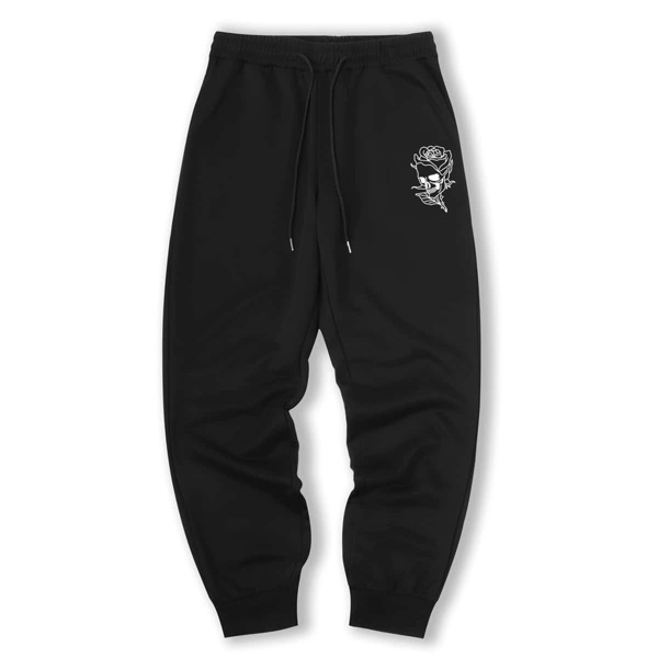 

Guys Skeleton Print Sweatpants, Black