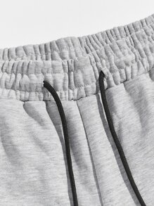 ROMWE MEN Hombres Pantalones deportivos de sonrisa con estampado - Gris - Ver 3