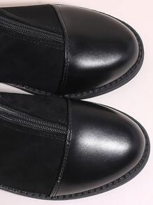 Botas minimalista con cremallera unido - Negro - Ver 4
