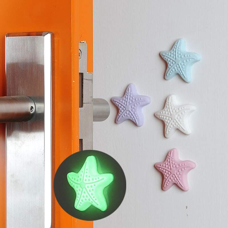 

1pc Random Luminous Starfish Anti-collision Door Pad, Multicolor