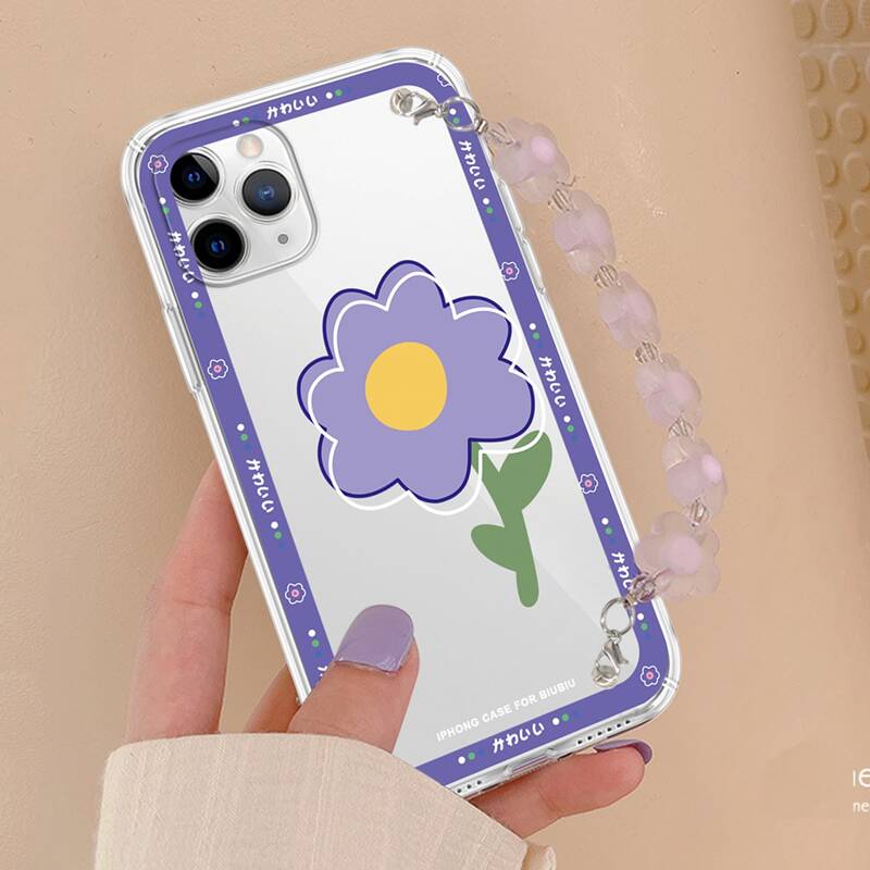 

Floral Pattern Phone Case With Hand Strap, Multicolor