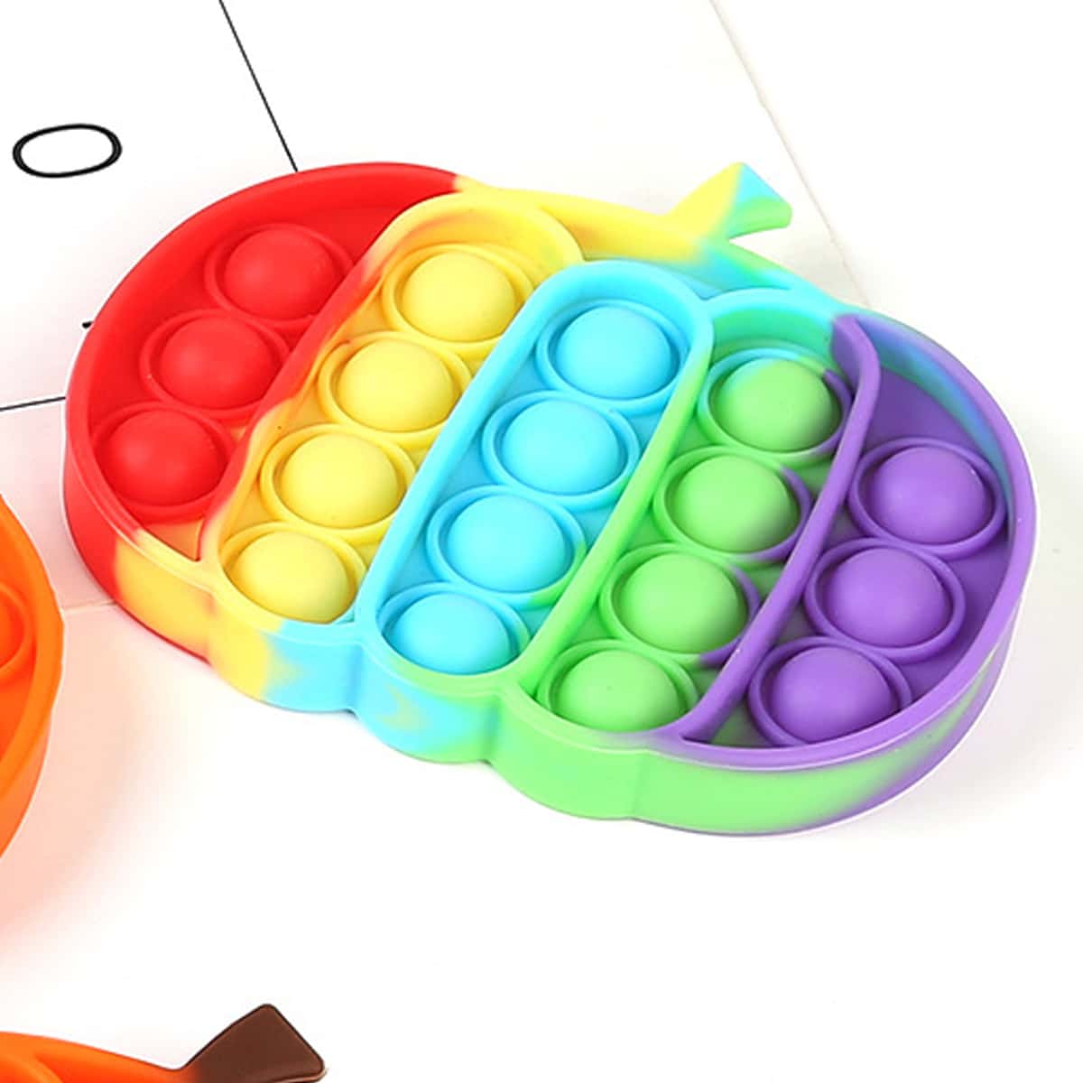 

1pc Pumpkin Shaped Push Pop Bubble, Multicolor
