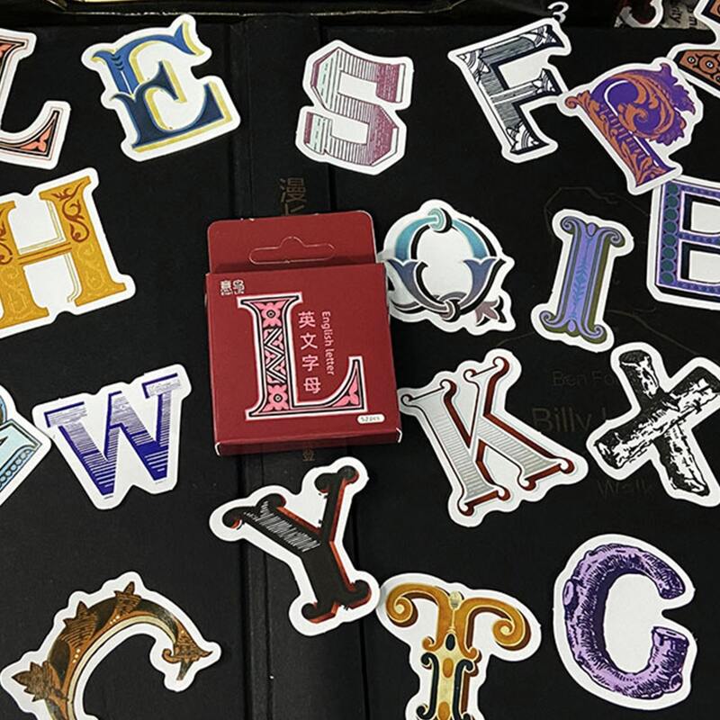 

52pcs English Alphabet Sticker, Multicolor