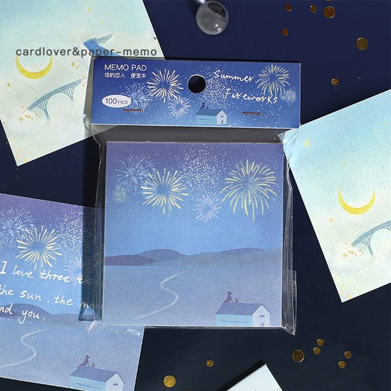 

1pack Landscape Print Random Memo Pad, Multicolor