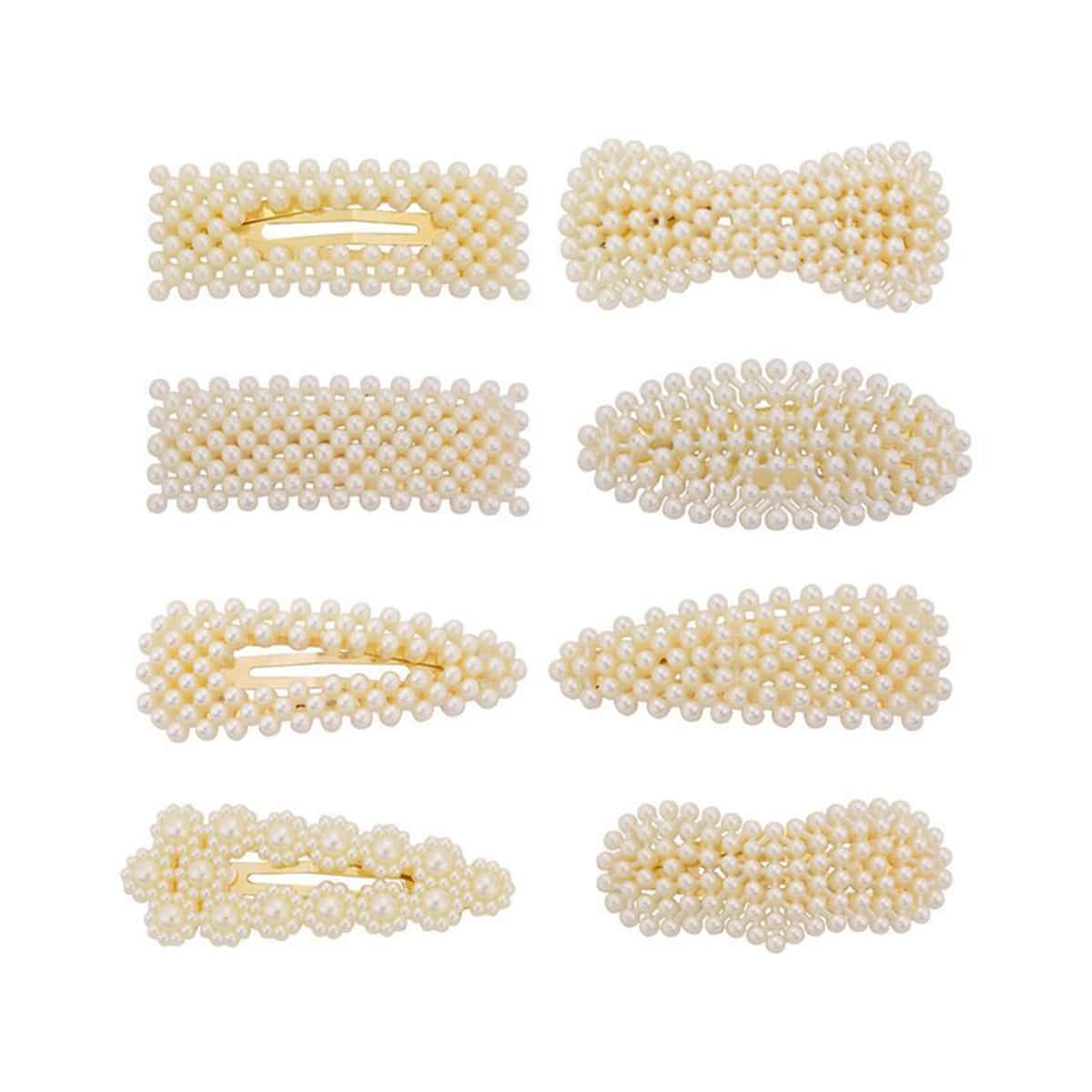 

10pcs Faux Pearl Hair Clip, White