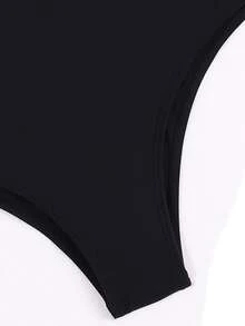 High Waisted Bikini Panty - Black - View 3