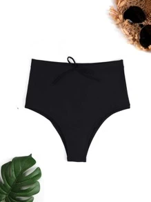 High Waisted Bikini Panty - Black - View 4