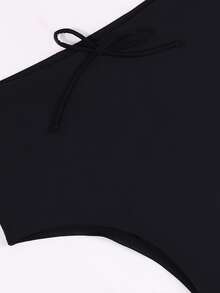 High Waisted Bikini Panty - Black - View 5