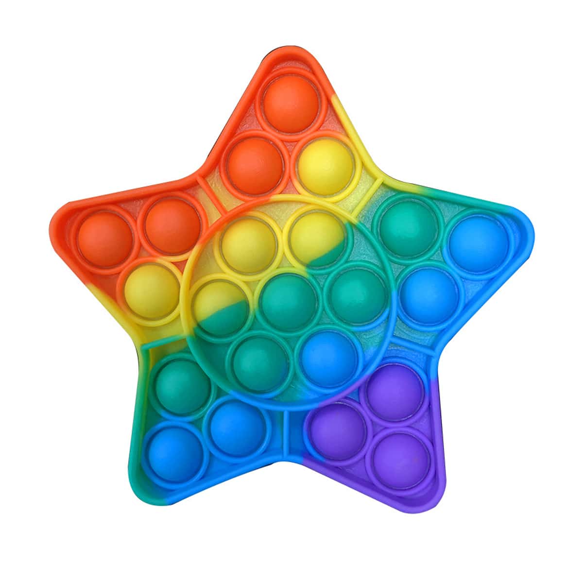

1pc Star Shaped Push Pop Bubble, Multicolor